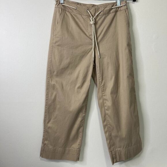 Talbots Women's 4 Pants Wide Leg Crop Khaki Rope Wide Leg - Picture 3 of 9